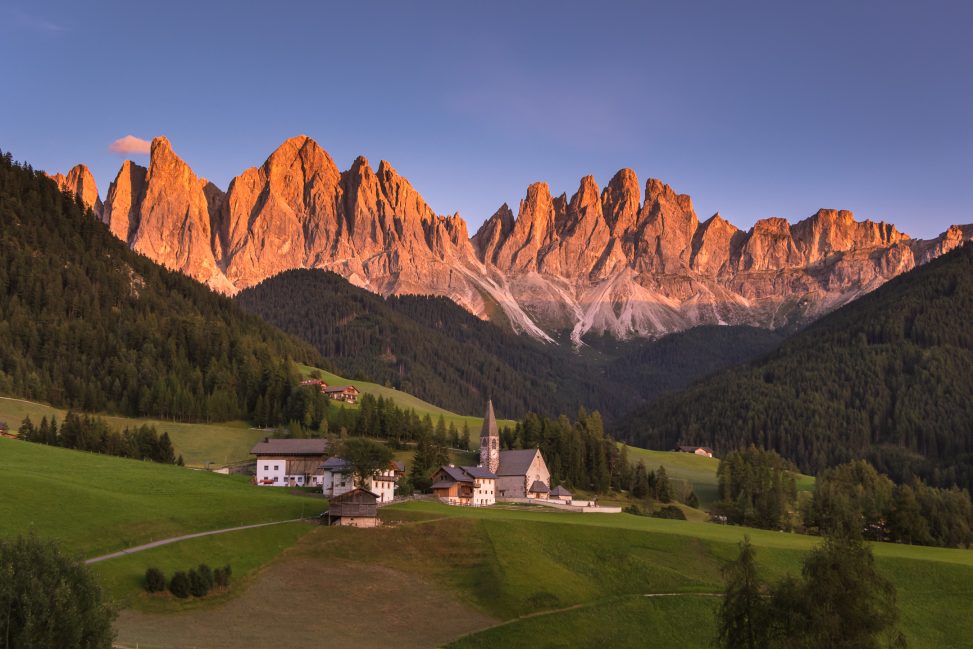 Panorama di montagna in Val di Funes