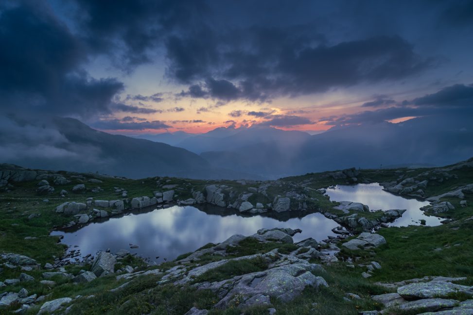 Panorama estivo Dolomiti al tramonto